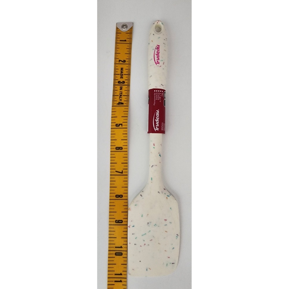 Trudeau Silicone Spatula 11 Inch White Confetti Heat Resistant BPA Free NEW - Picture 5 of 5
